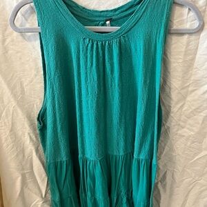 Free People Green Sleeveless Women's Top